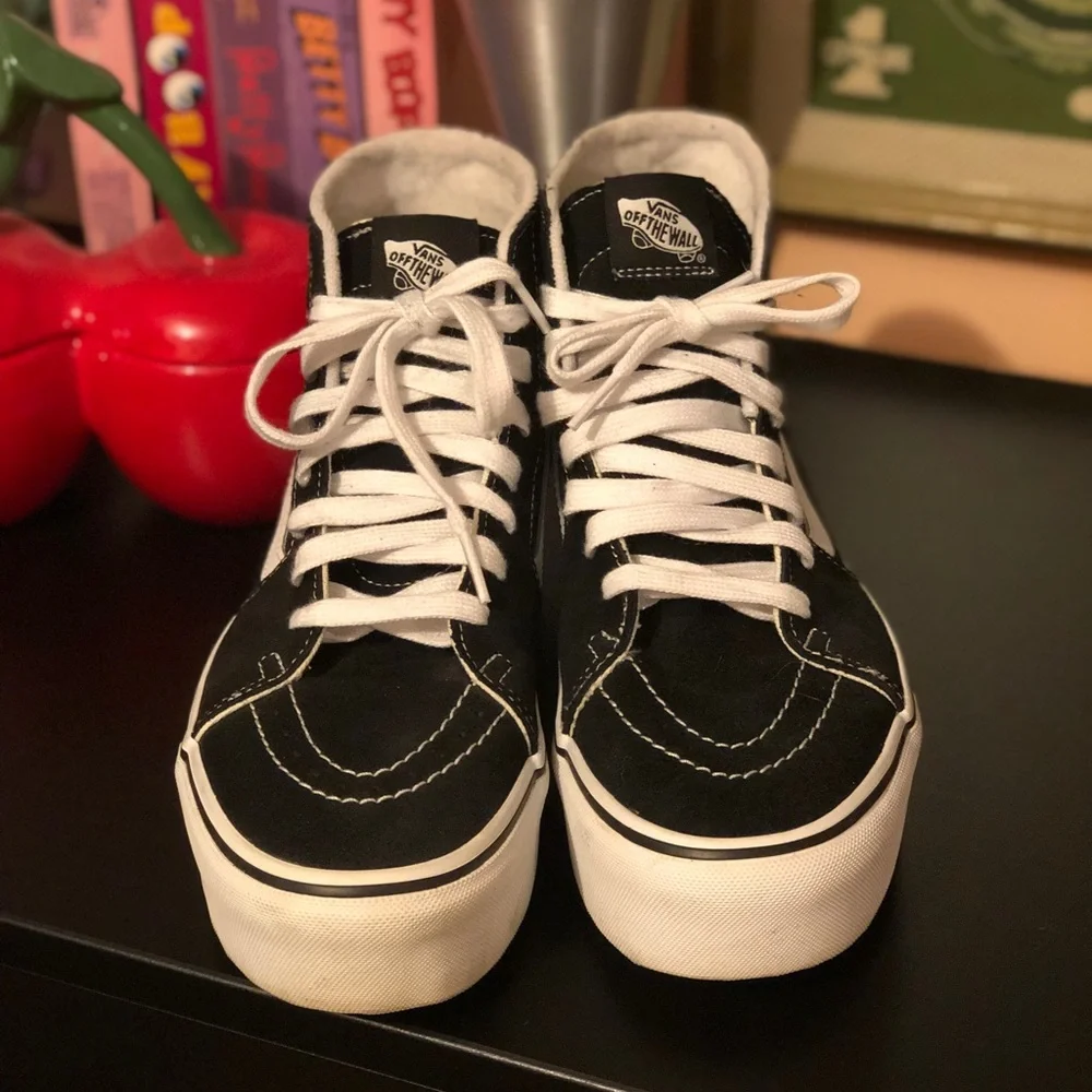Vans Black & White High-Top Platform Sneakers